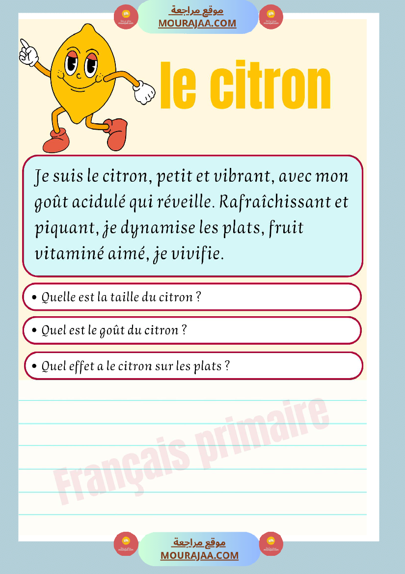 decrire les fruits et les legumes