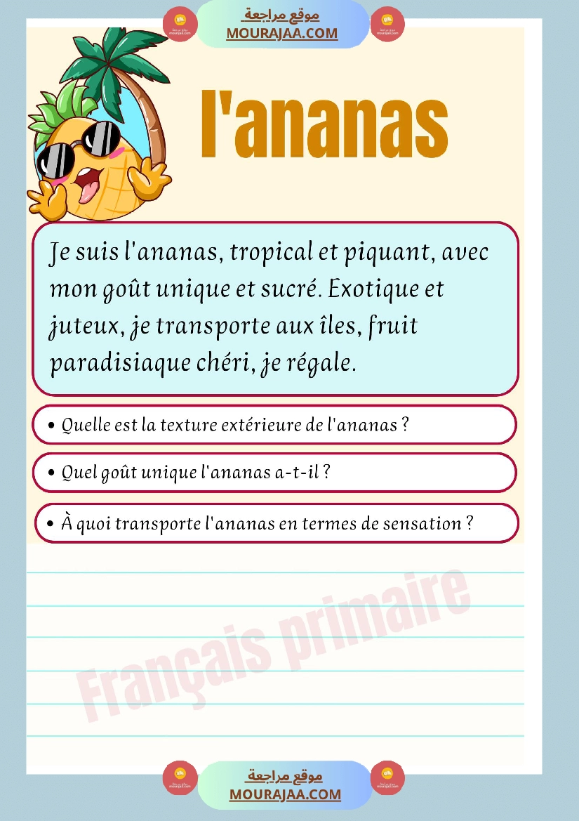 decrire les fruits et les legumes صفحة 9