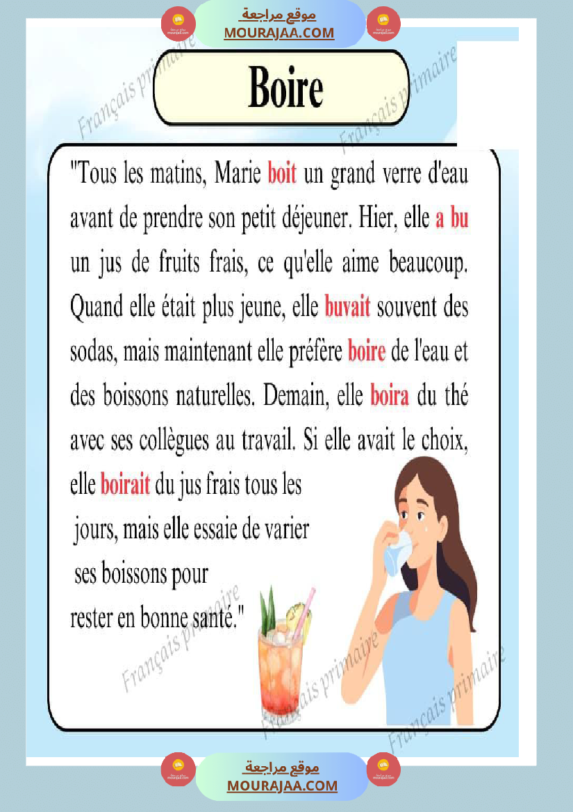 des textes avec des verbes