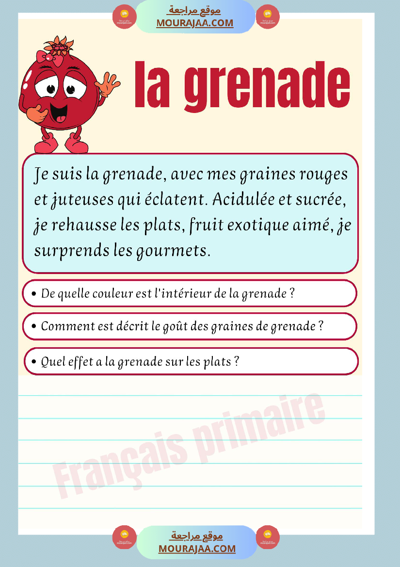 exercices sur description des fruis
