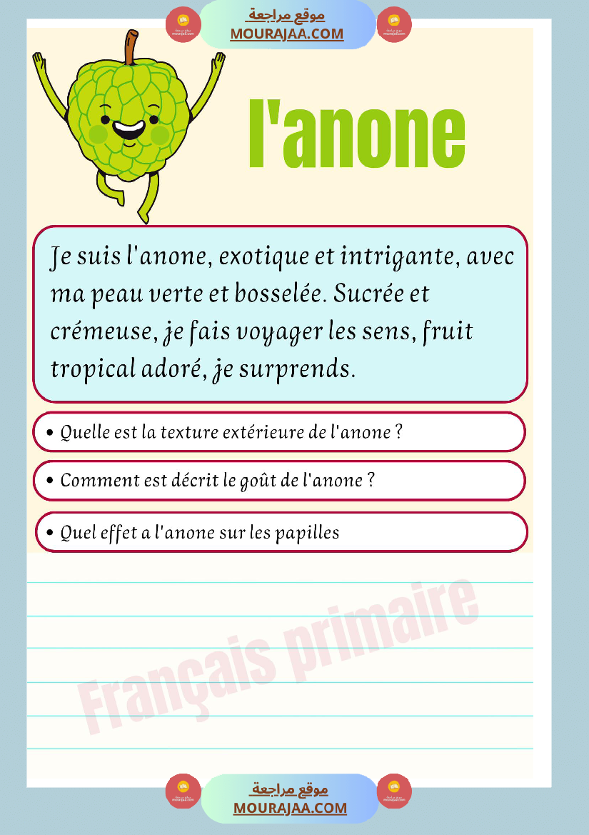 exercices sur description des fruis