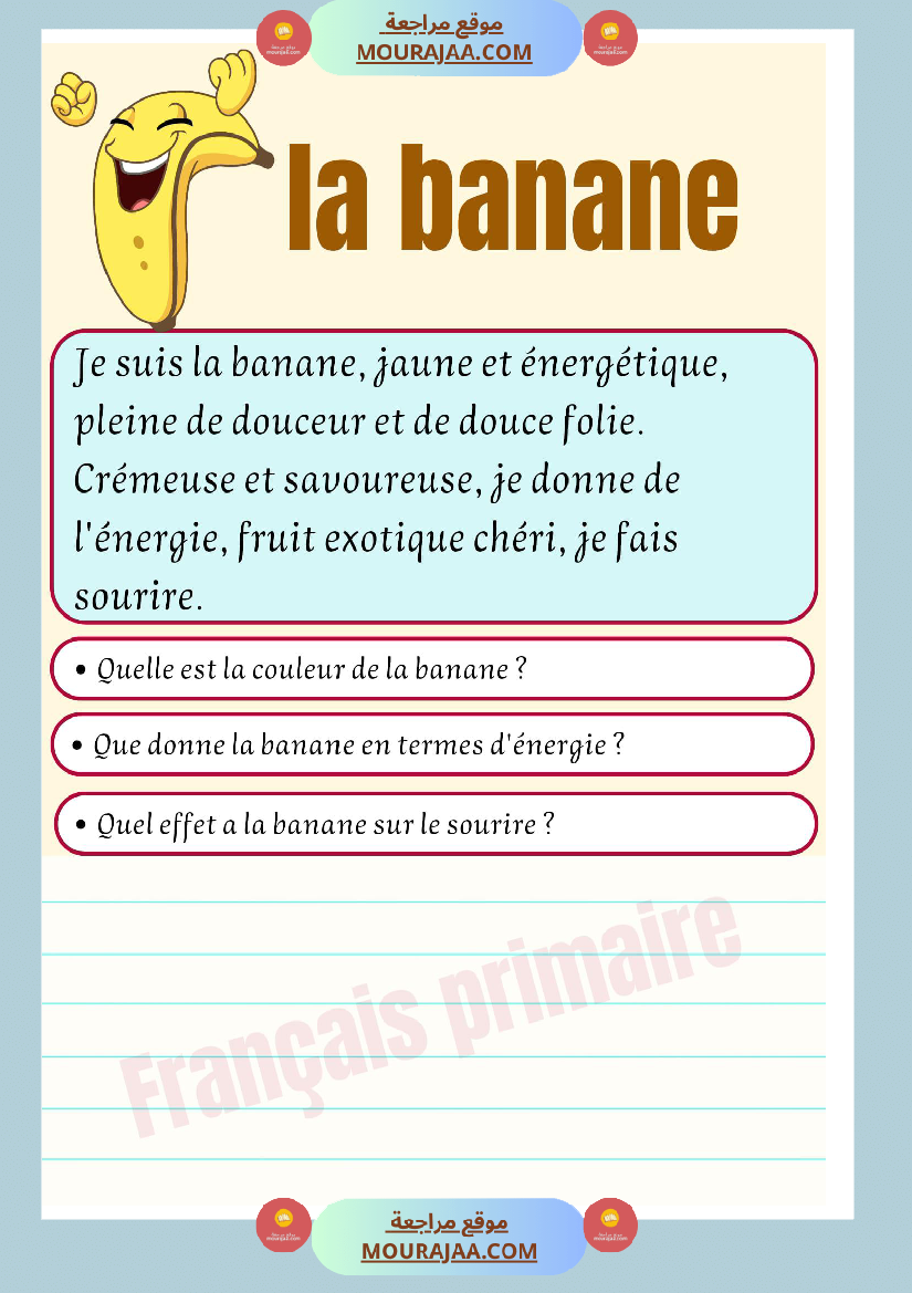 exercices sur description des fruis