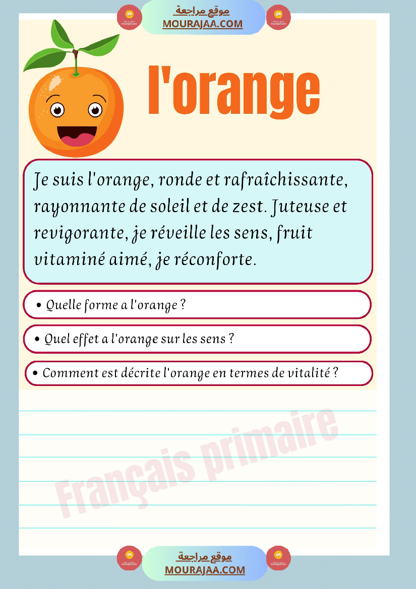 exercices sur description des fruis