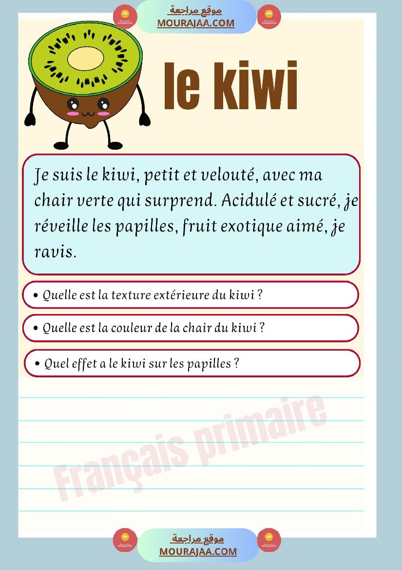 exercices sur description des fruis