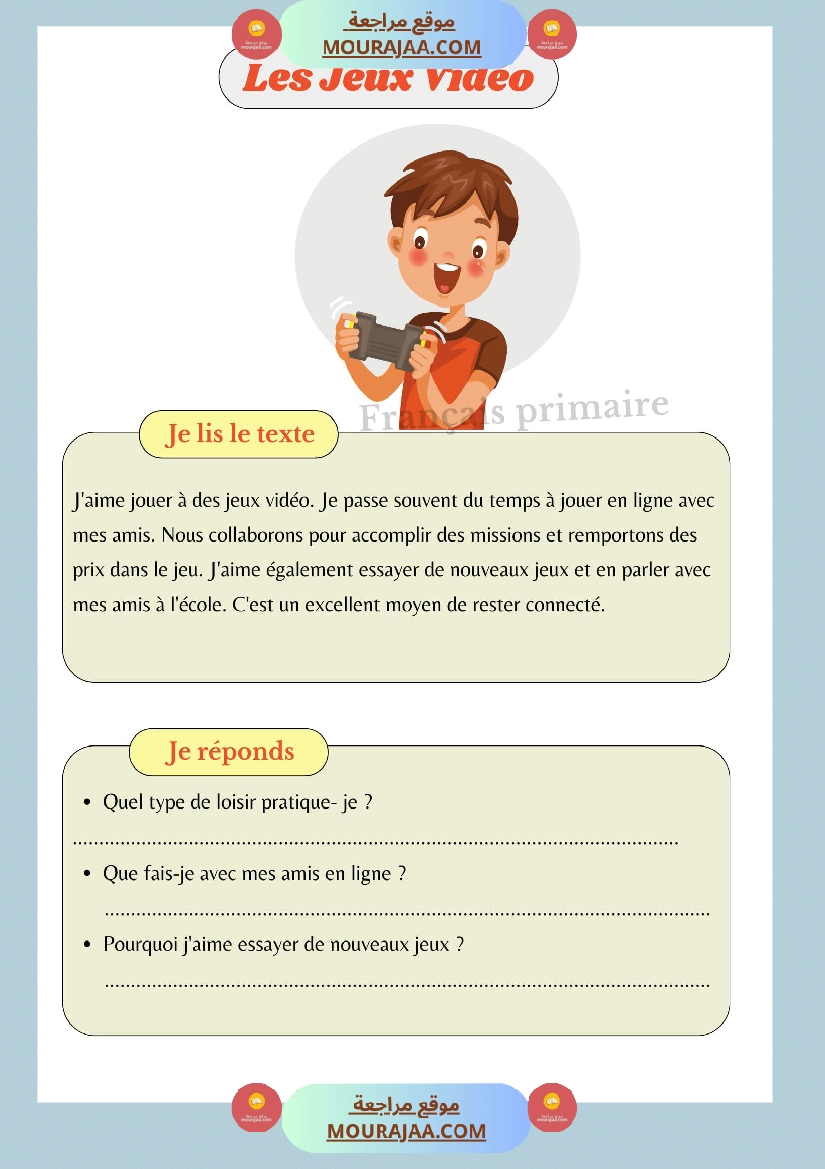 lecture comprehension textes courts صفحة 9