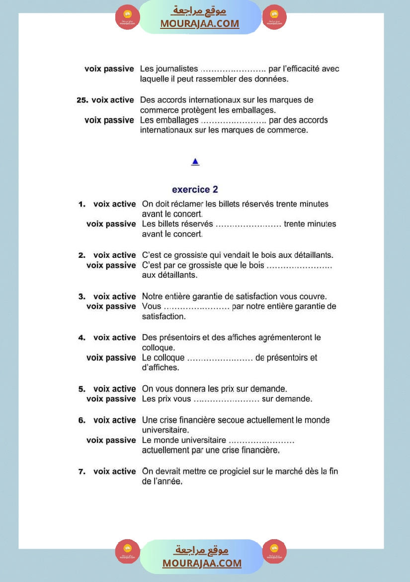 voix active passive pronominale صفحة 4
