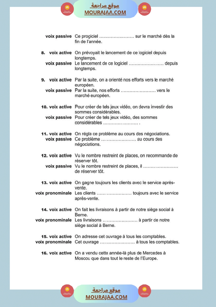 voix active passive pronominale صفحة 5