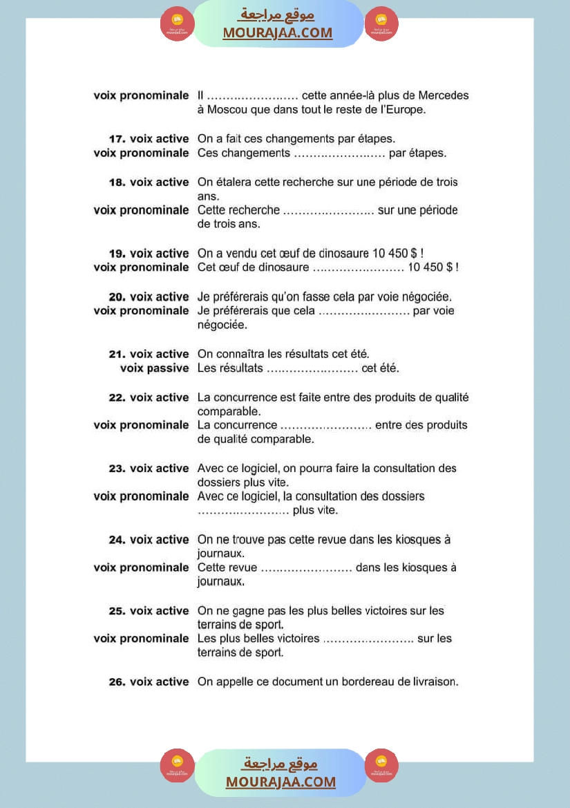 voix active passive pronominale صفحة 6