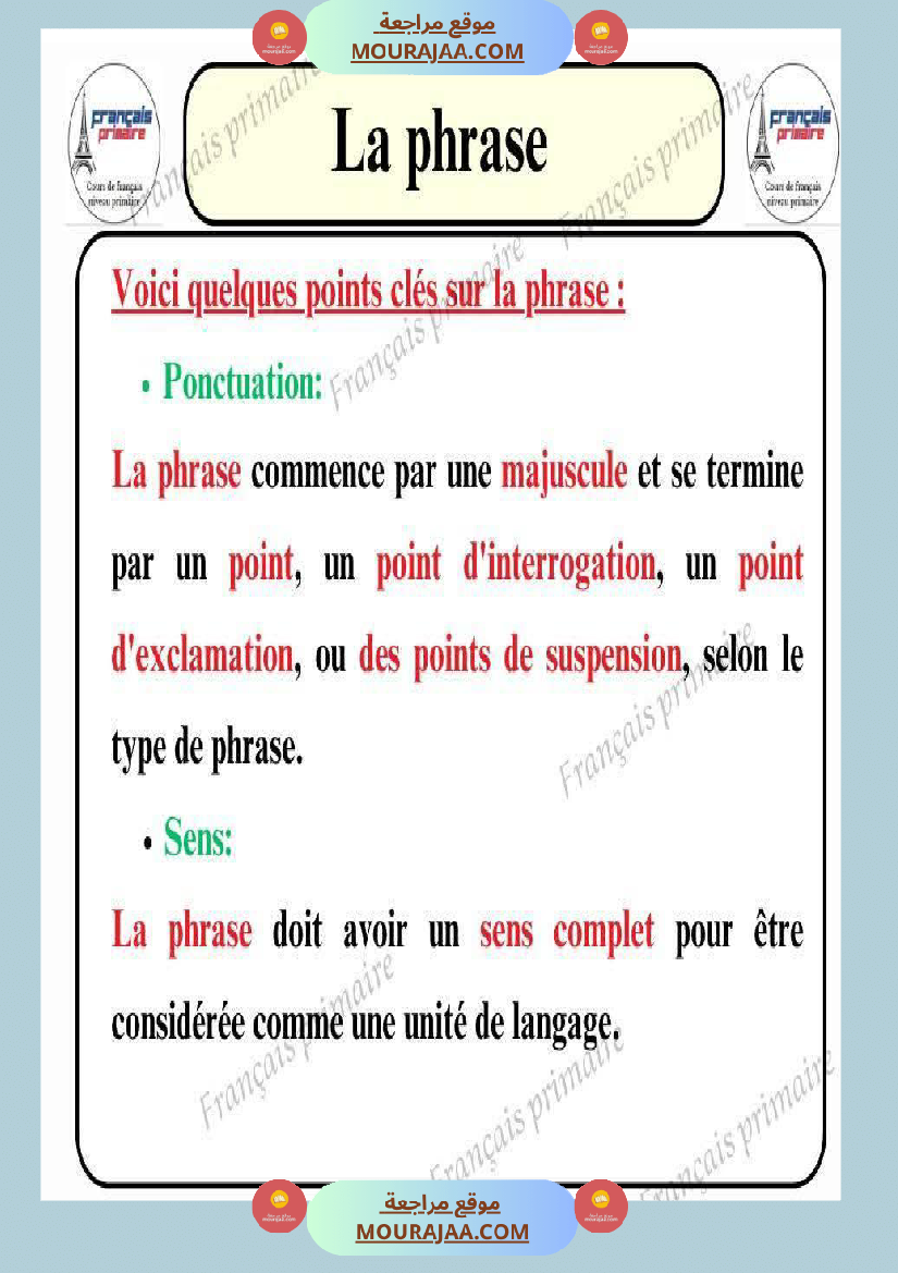 5eme annee langue la phrase les types de phrases