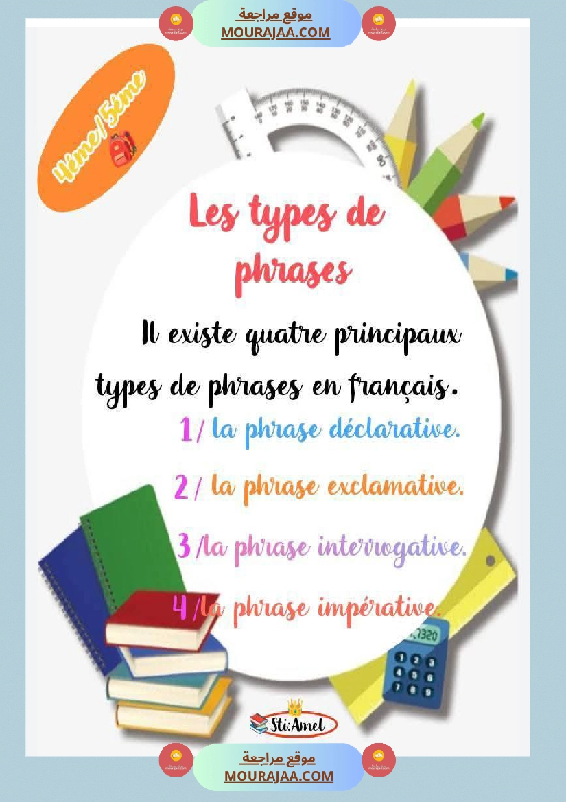 5eme annee les types de phrases صفحة 5