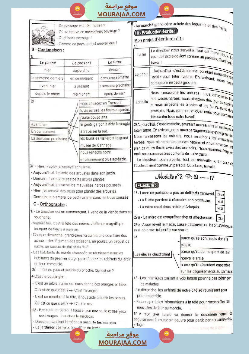 5eme annee module 1 exercices corrige