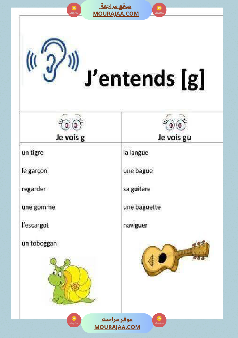 orthographe 5eme annee g j g gu