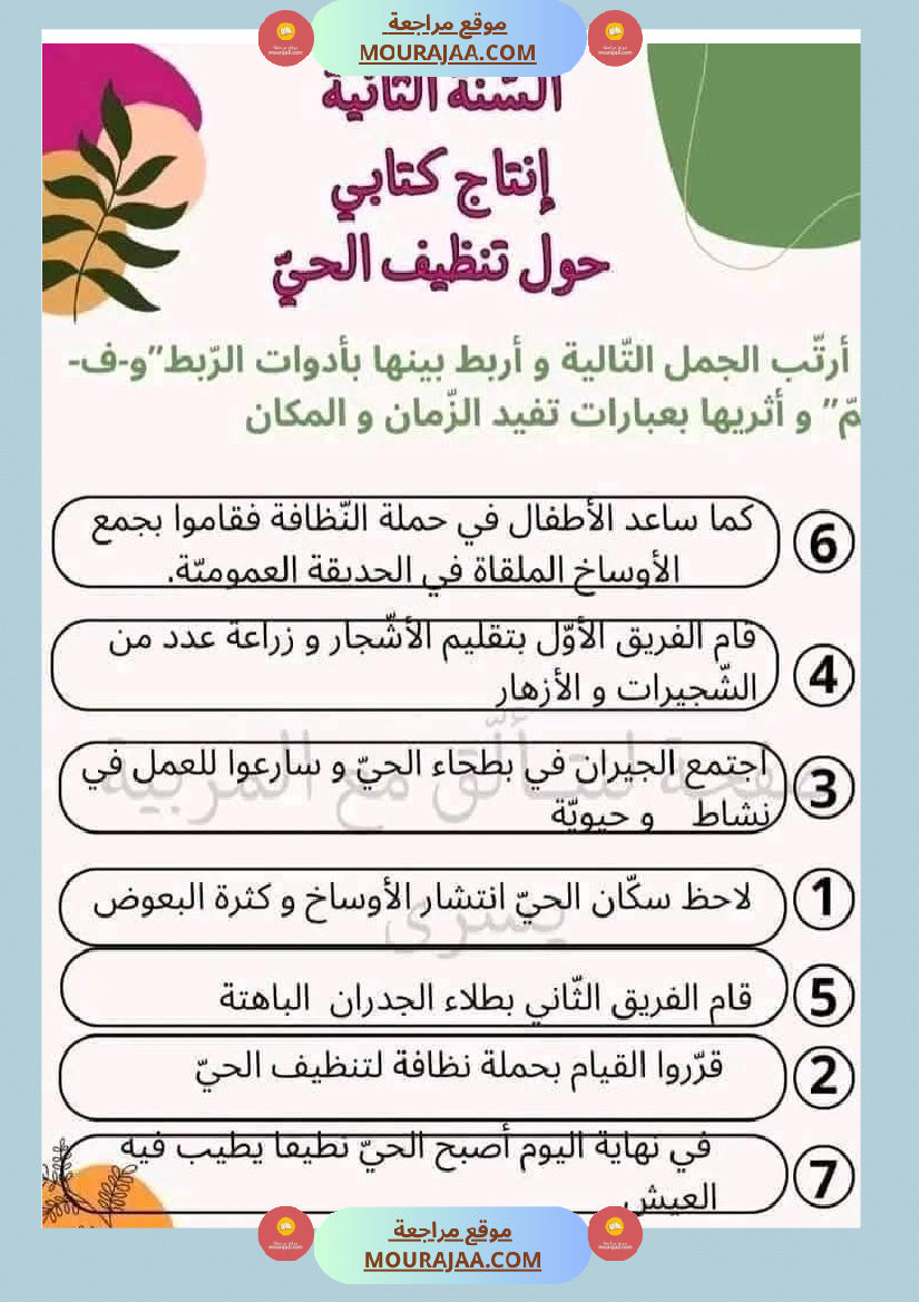 إنتاج كتابي السنة ثانية