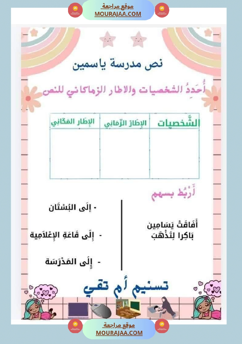 السنة الثانية استثمار نصوص الوحدة الاولى كاملة قراءة وفهم انتاج أملاء صفحة 13