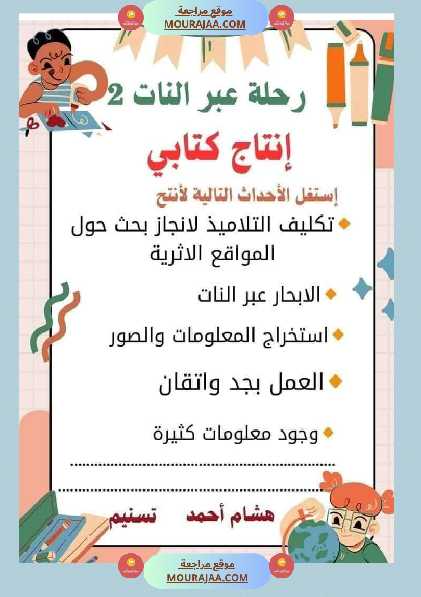 السنة الثانية استثمار نصوص الوحدة الاولى كاملة قراءة وفهم انتاج أملاء