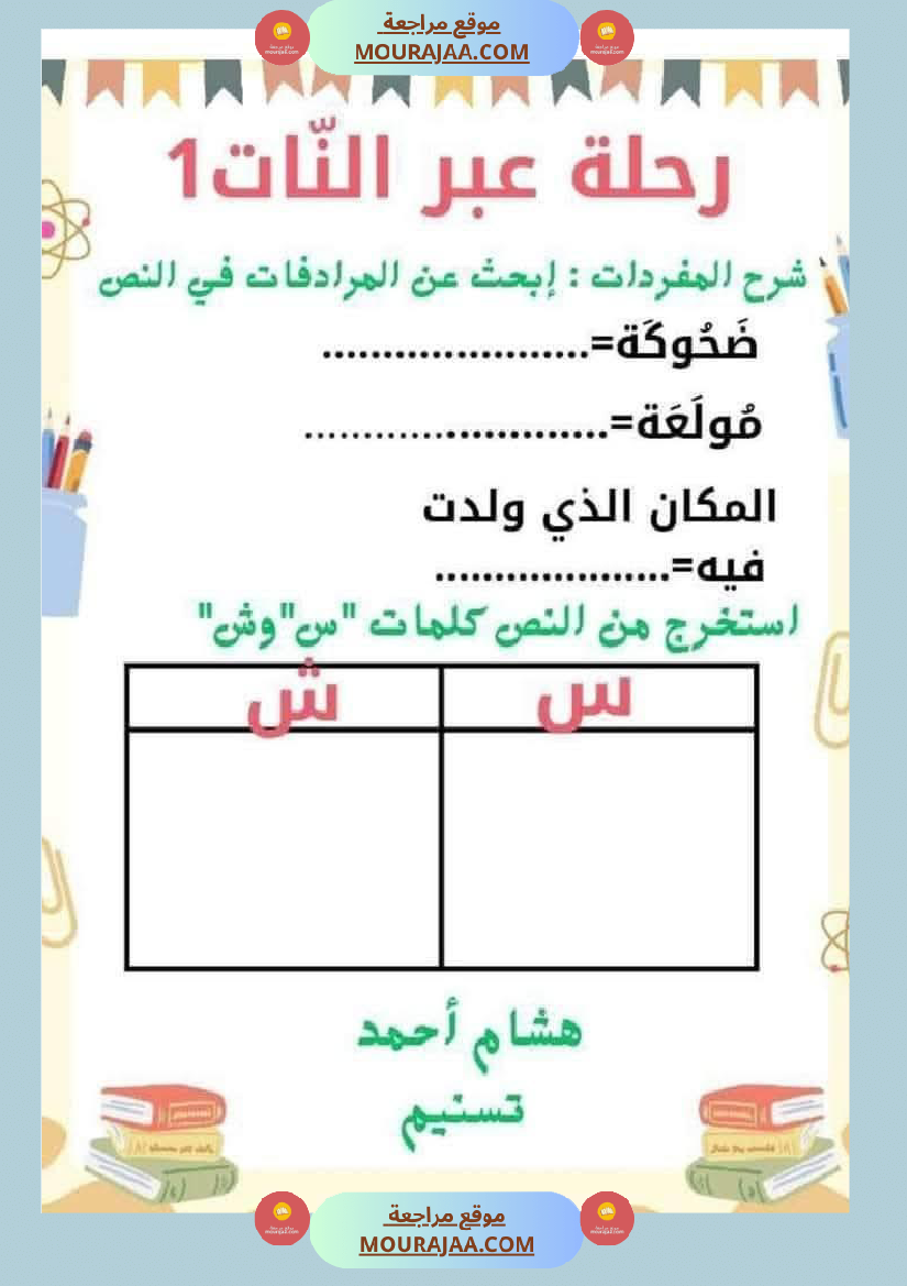 السنة الثانية استثمار نصوص الوحدة الاولى كاملة قراءة وفهم انتاج أملاء