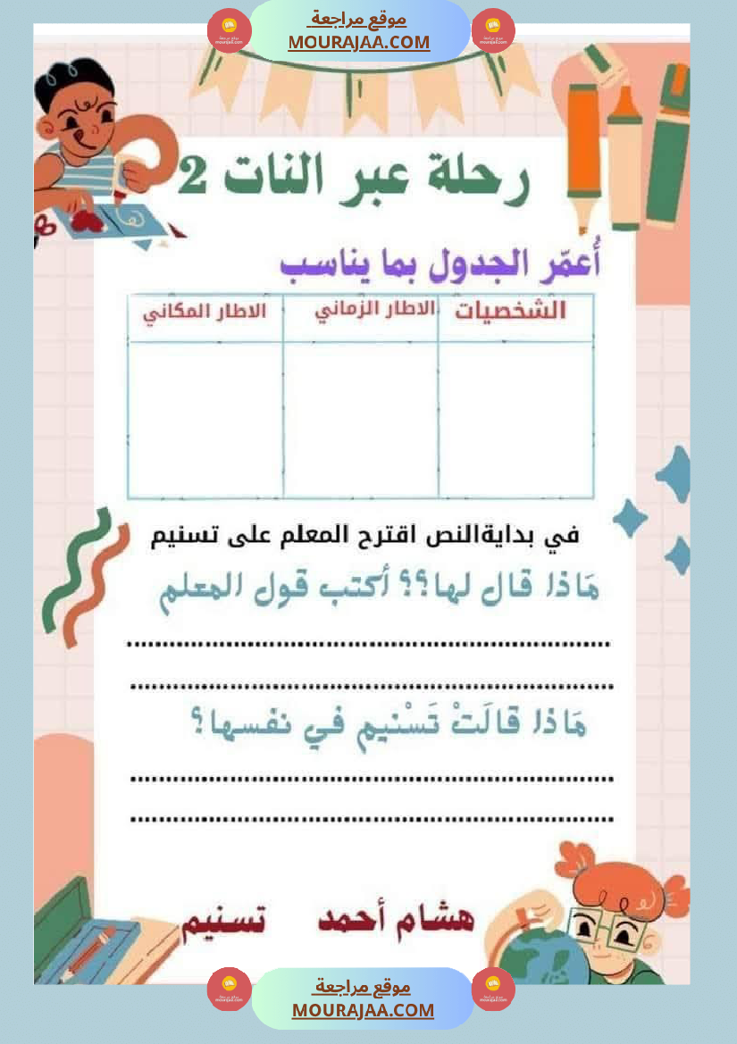 السنة الثانية استثمار نصوص الوحدة الاولى كاملة قراءة وفهم انتاج أملاء