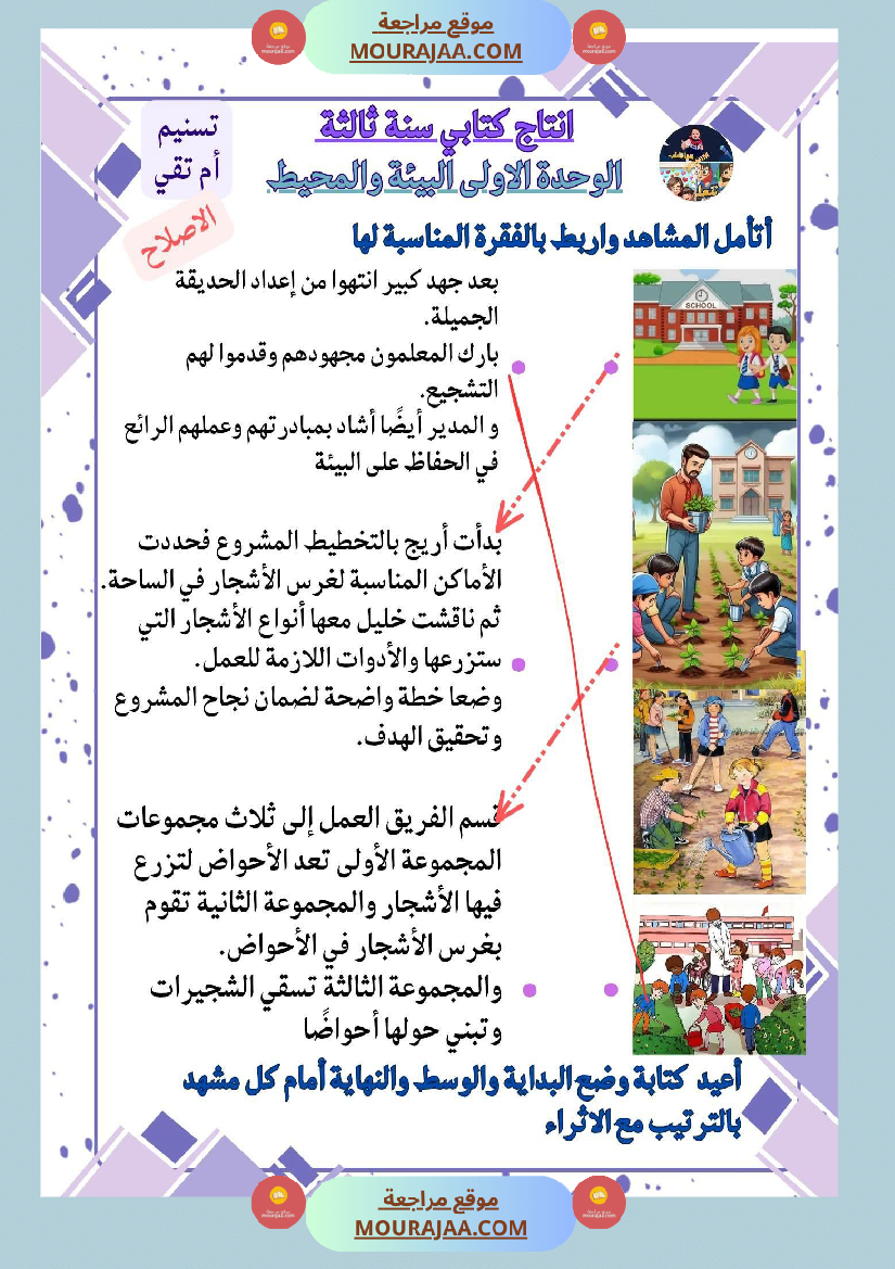 السنة الثانية نص قراءة وفهم ونشاط في الانتاج للوحدة الاولى