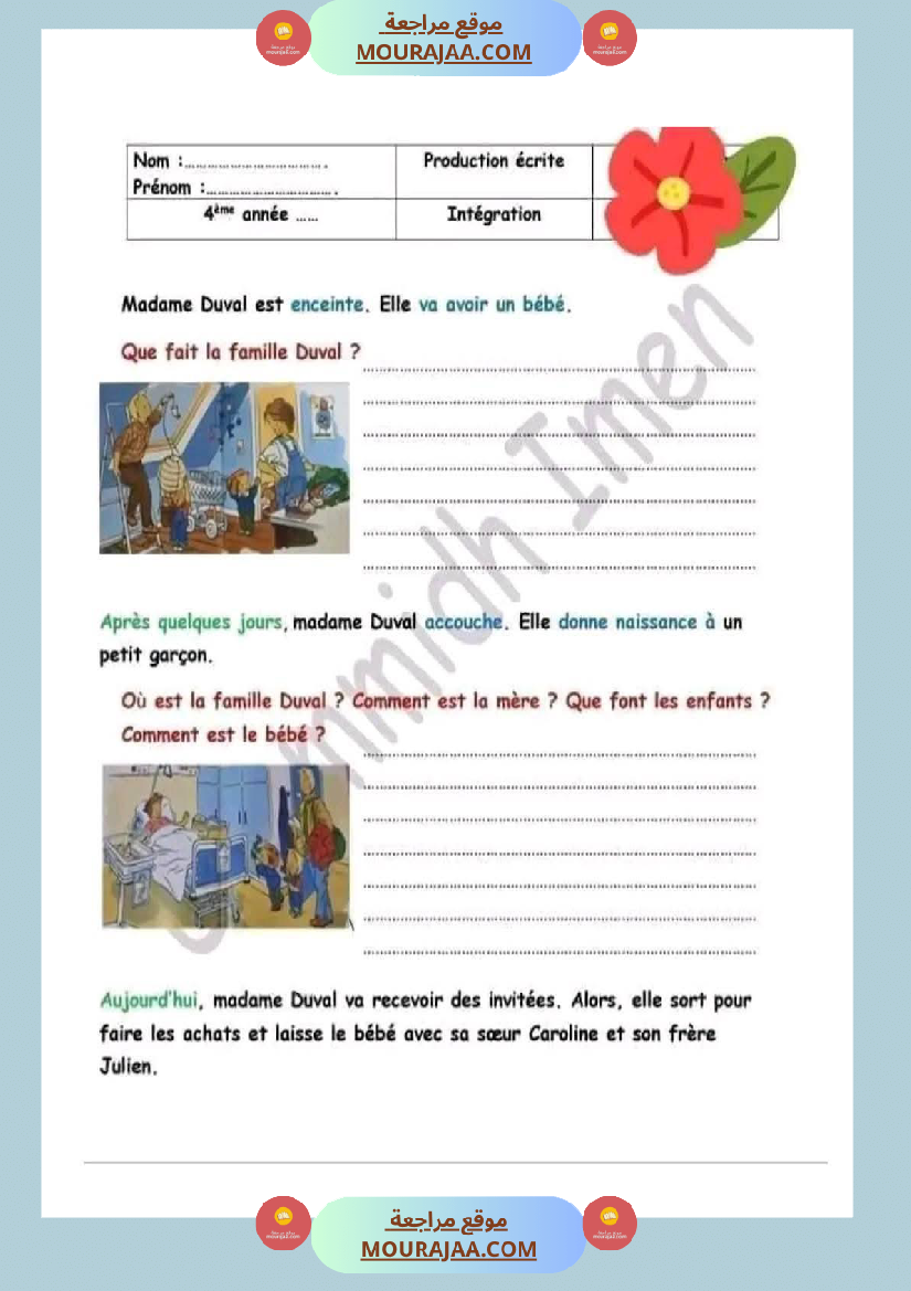 4eme annee module 2 production ecrite