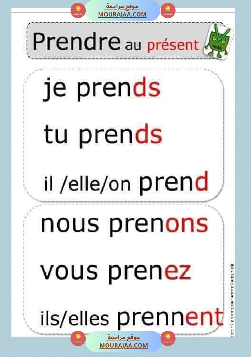 conjugaison les verbes au present futur et passe compose 4eme  صفحة 11