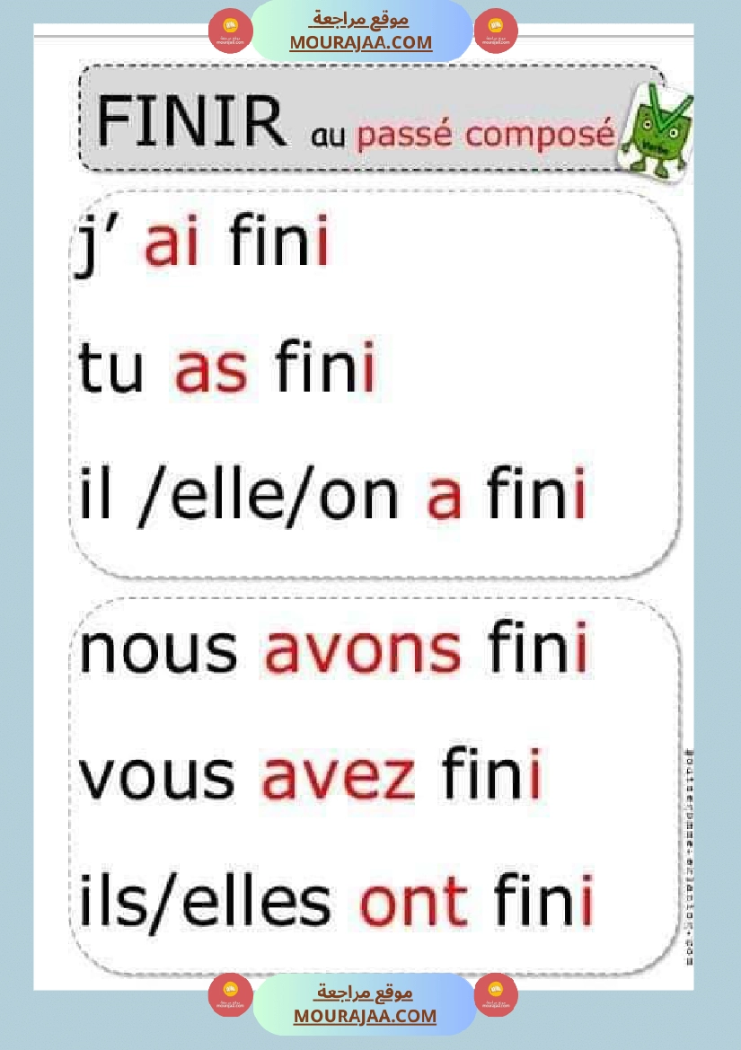 conjugaison les verbes au present futur et passe compose 4eme  صفحة 16