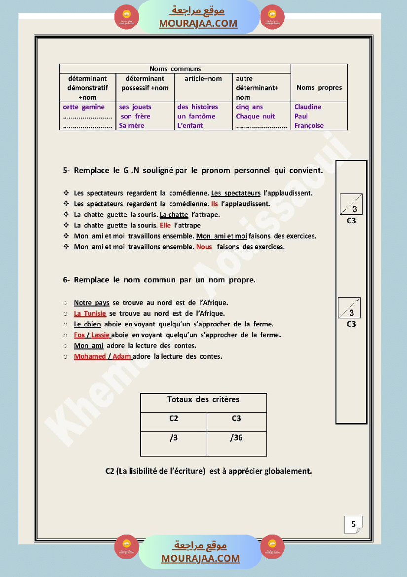 evaluation des acquis au terme des modules 1et2 6 eme annee