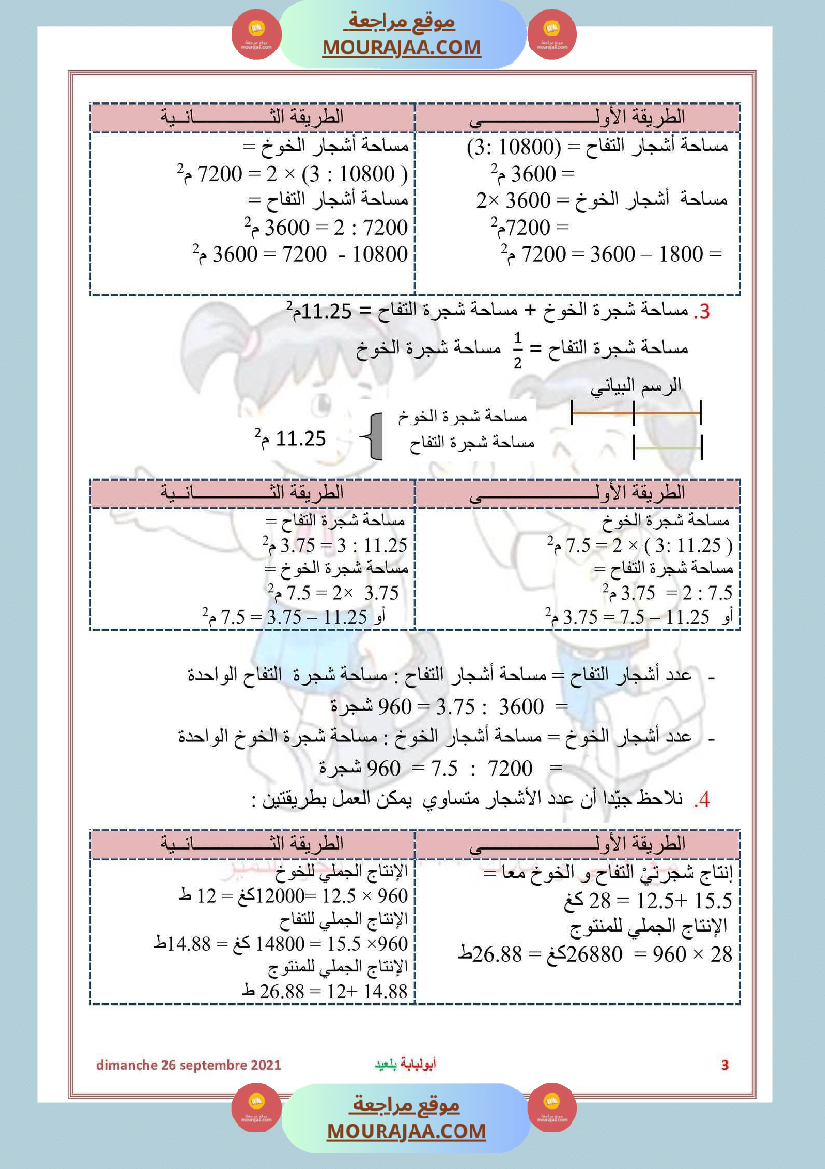 سنة السادسة رياضيات مع الاصلاح