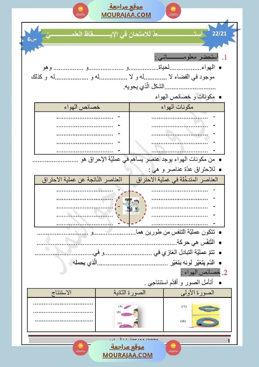 إيقاظ علمي مع الاصلاح للسنة السادسة