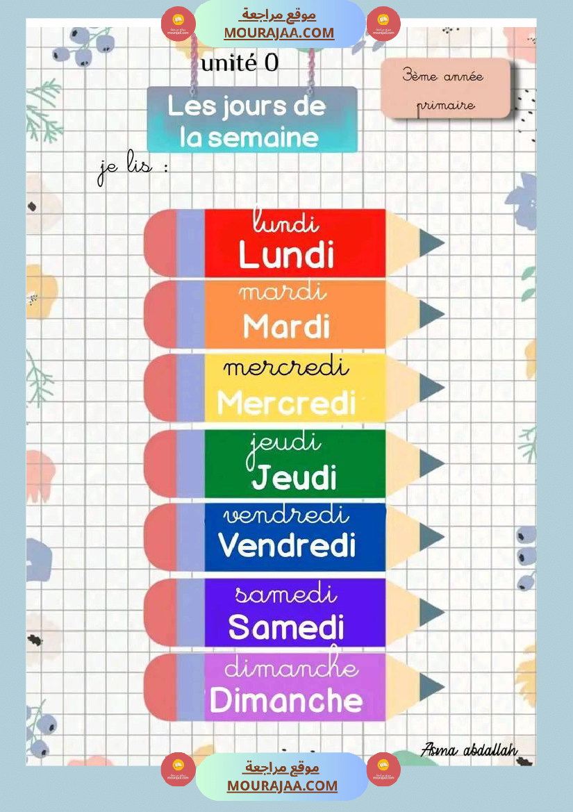 السنة الثالثة الوحدة الصفر فرنسية