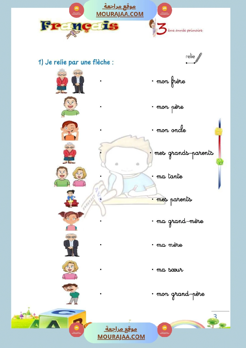 unite 1 excercice sur ma famille mon amour 3eme صفحة 2