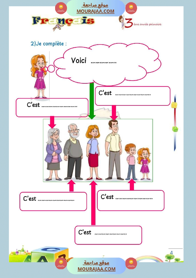 unite 1 excercice sur ma famille mon amour 3eme صفحة 3