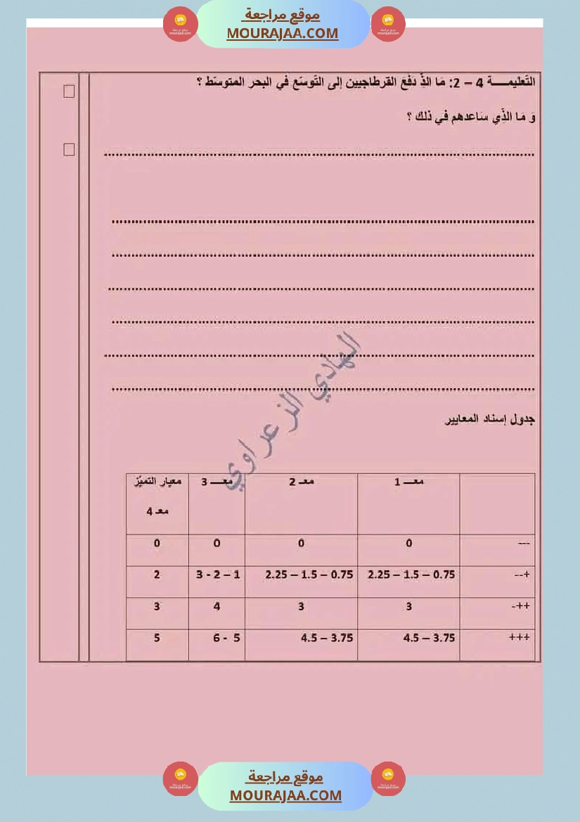 سنة خامسة ابتدائي تاريخ جغرافيا تربية اسلامية الثلاثي الأول صفحة 12