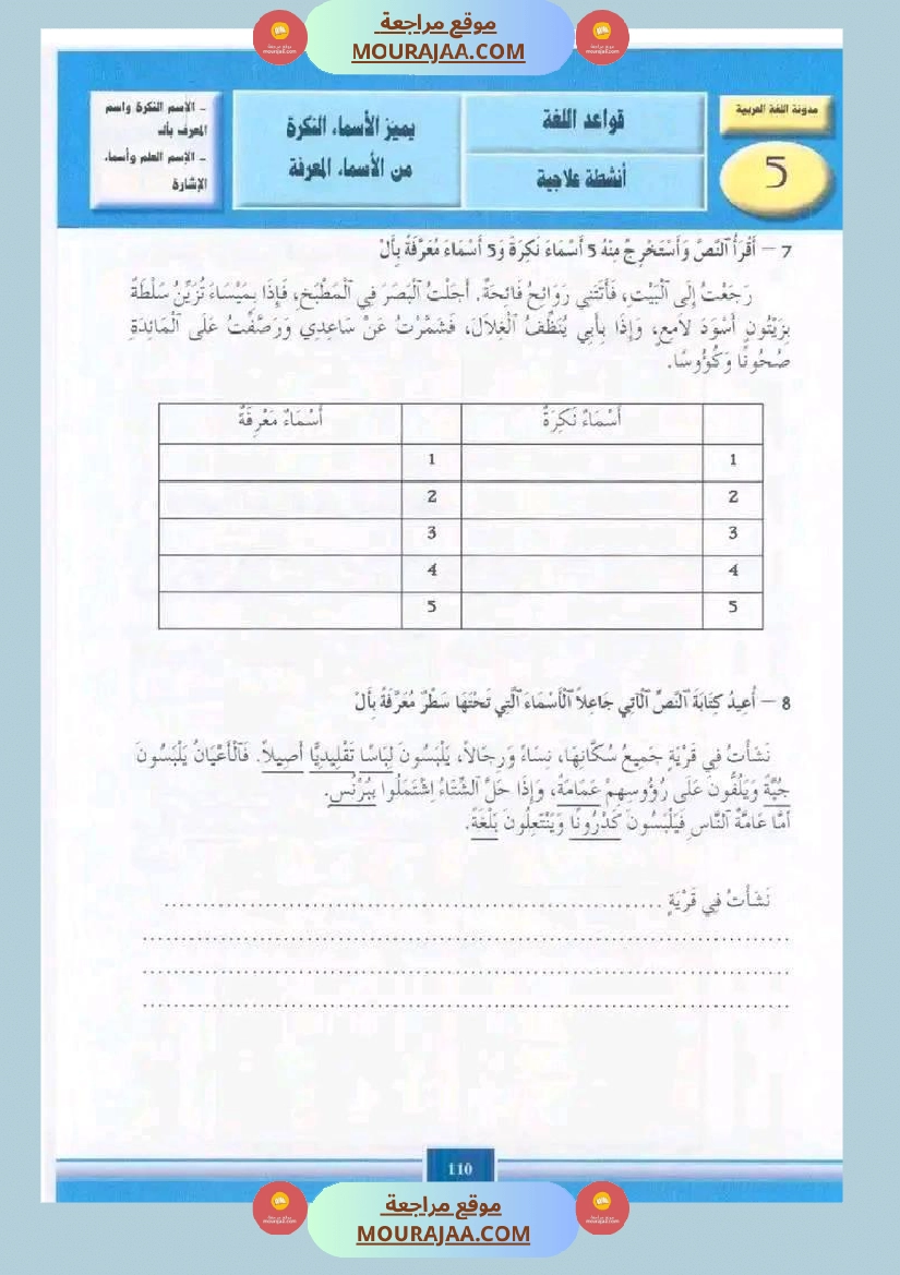 قواعد لغة سنة خامسة صفحة 6