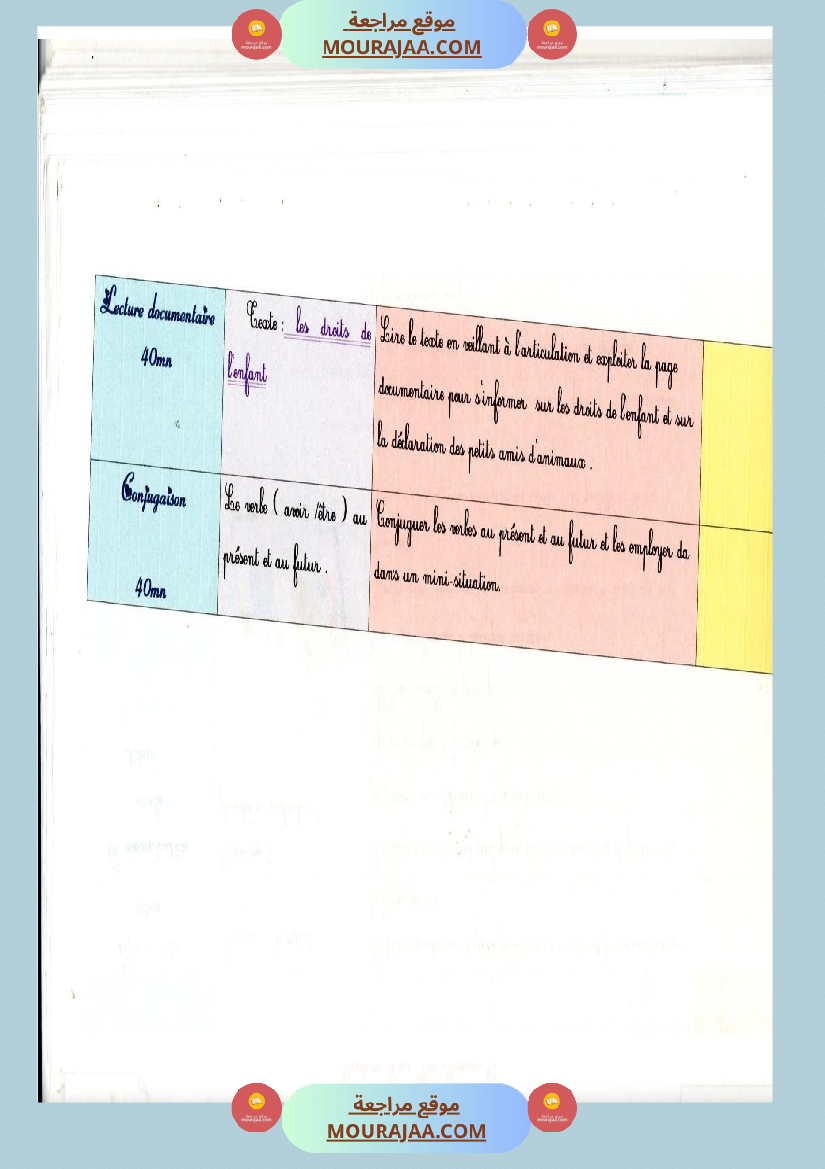 journal de classe 5eme annee module 2