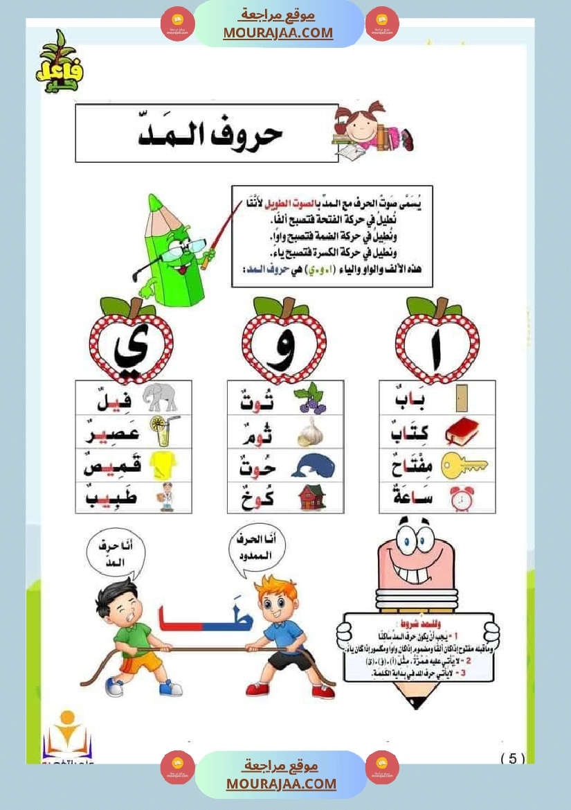 صعوبات القراءة الاشباع التنوين السكون الحروف المتشابهة السّنة 2 صفحة 8