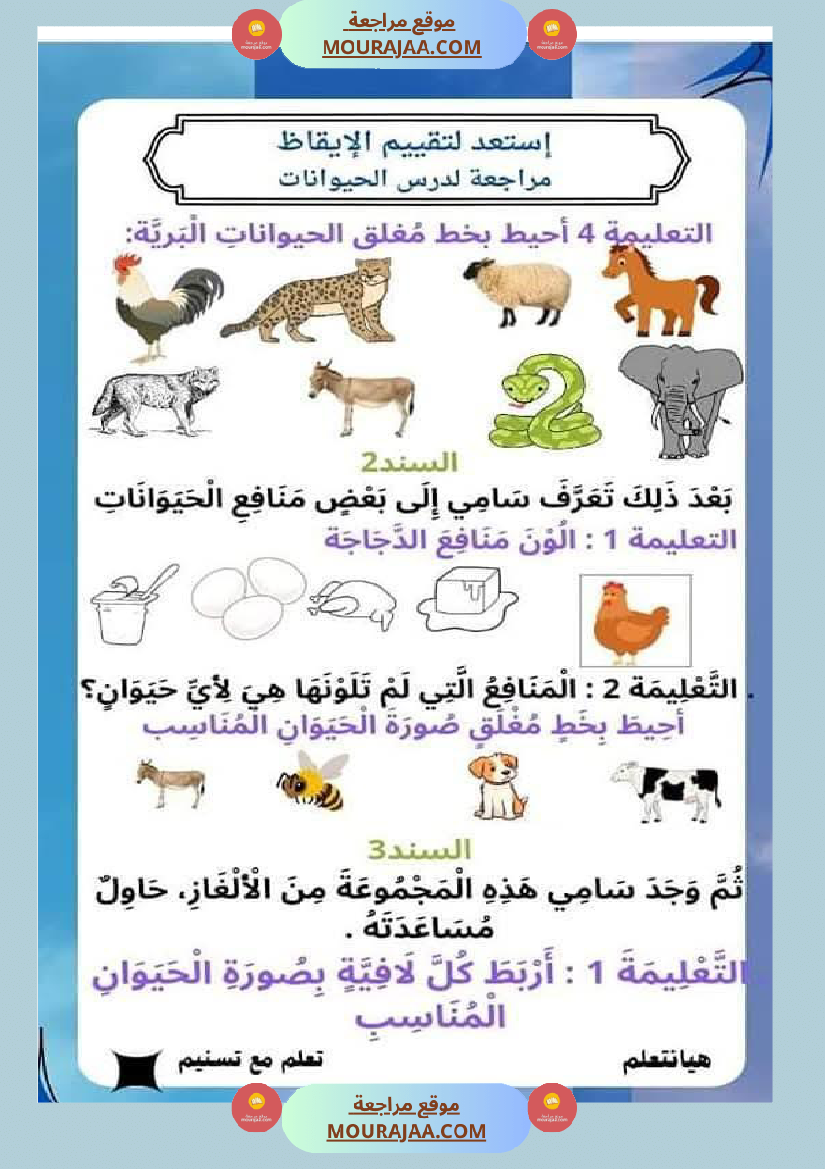 السنة الثانية تطبيقات في الايقاظ العلمي الحيوانات النباتات التغطية اللتر والمتر