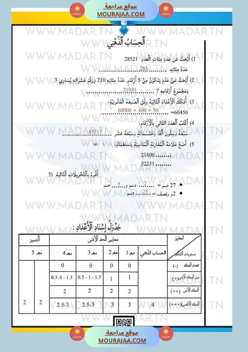 سنة رابعة إبتدائي امتحانات الثلاثي الاول في كل المواد بالتوفيق صفحة 13