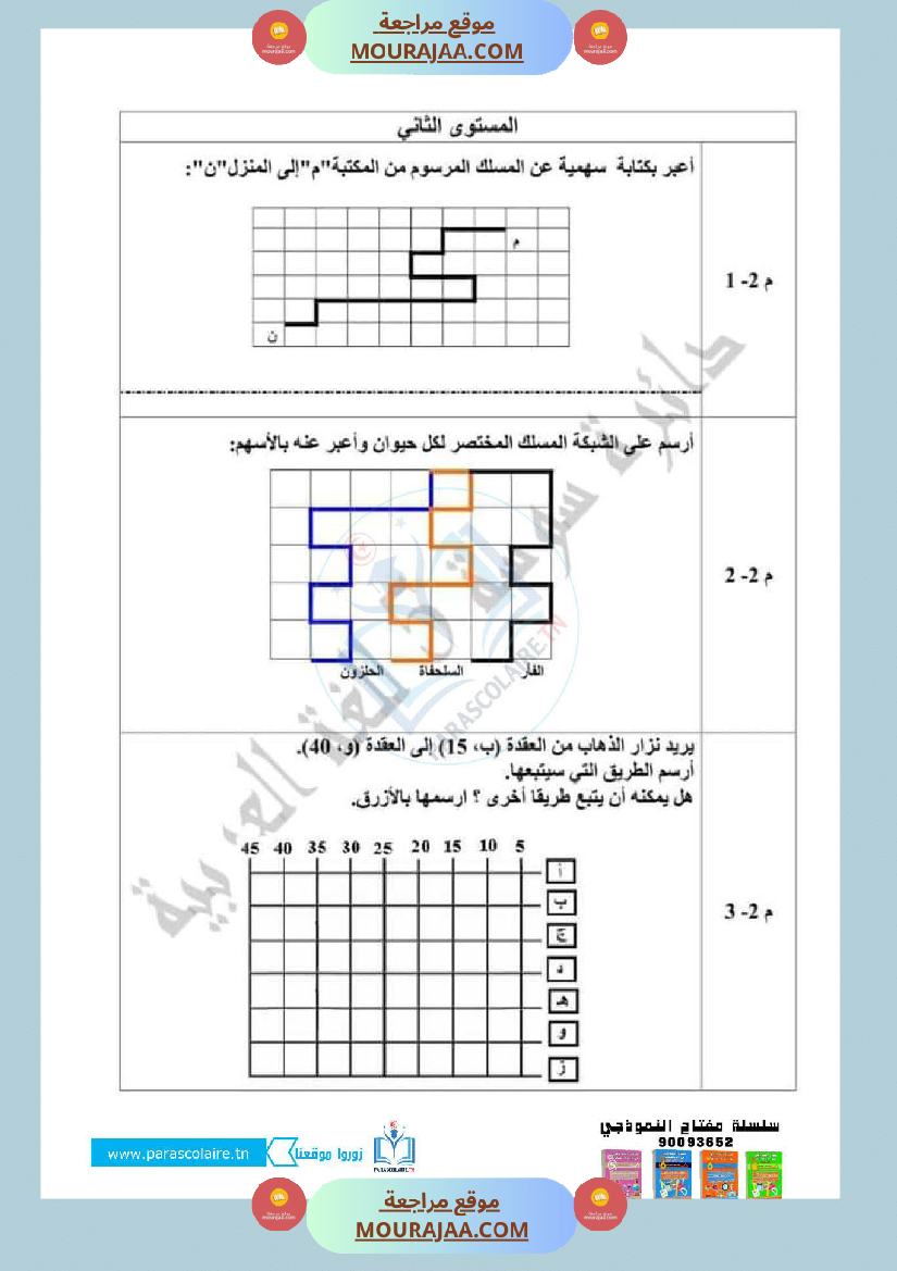 امتحانات الثلاثي الاول سنة رابعة رياضيات