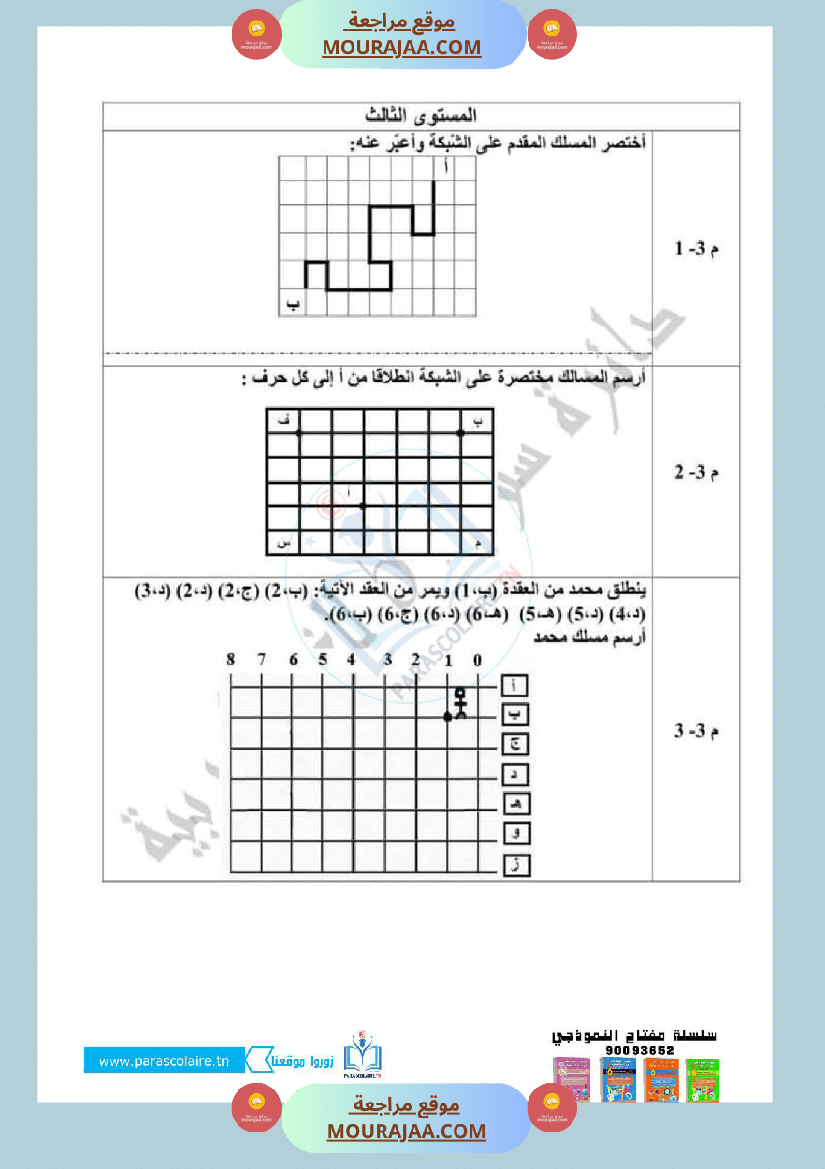 امتحانات الثلاثي الاول سنة رابعة رياضيات