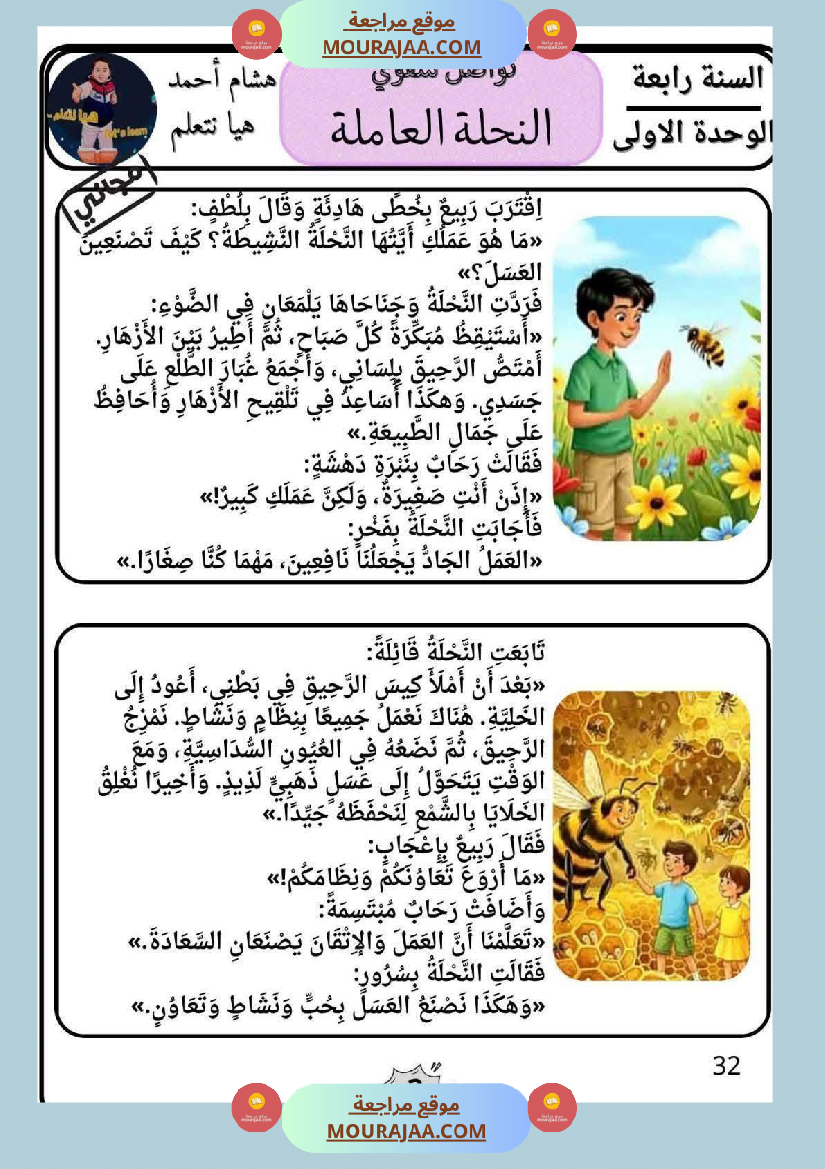 تواصل الشفوي الى الانتاج الكتابي الرابعة في الثلاثي الاول