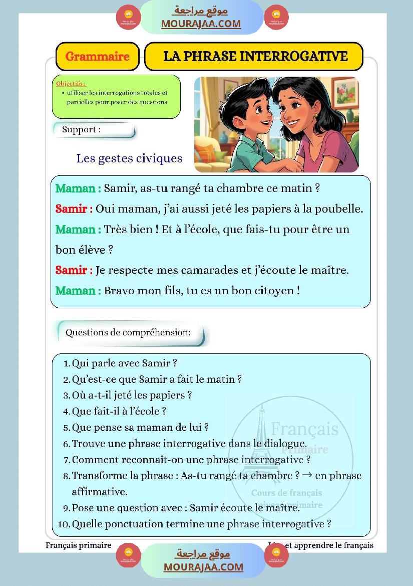 grammaire la phrase interrogative 4eme