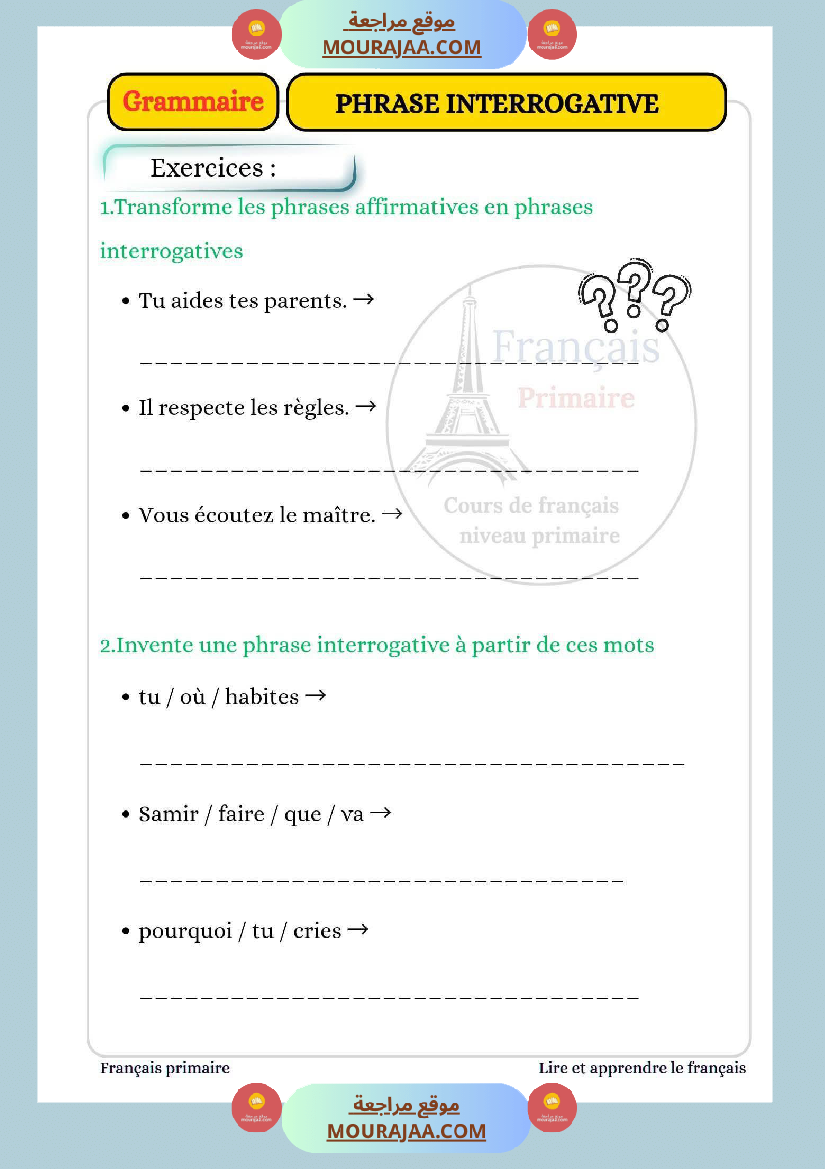 grammaire la phrase interrogative 4eme