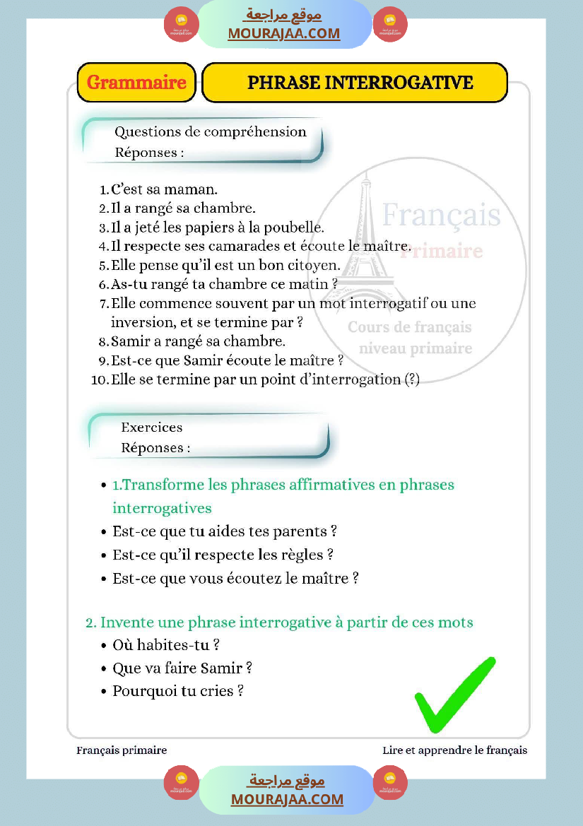grammaire la phrase interrogative 4eme