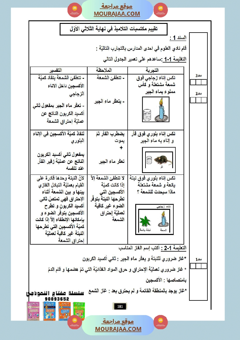 امتحانات ايقاظ علمي لسنة السادسة صفحة 5