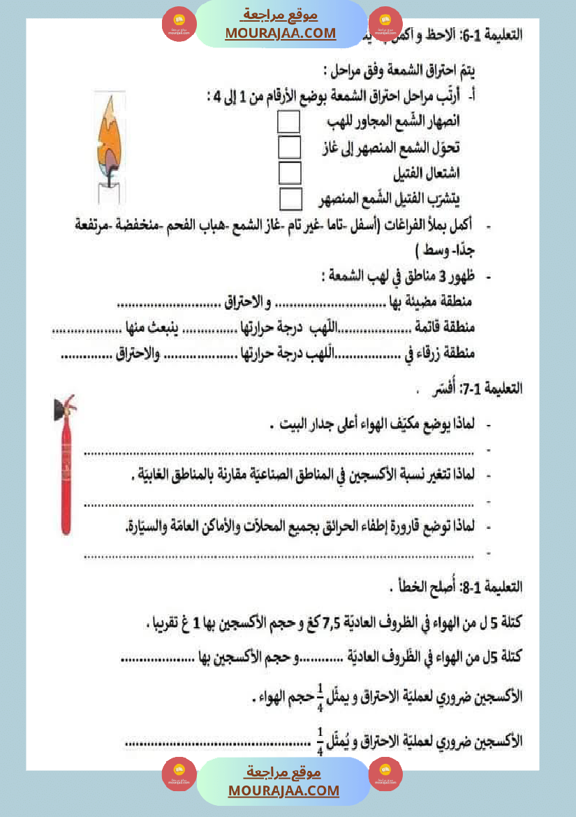 سادسة إبتدائي ايقاظ علمي الثلاثي الاول
