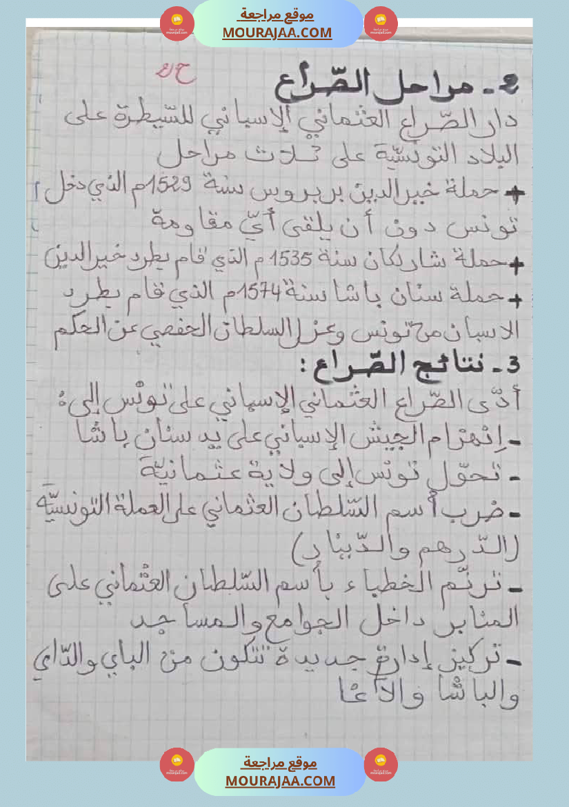 سنة سادسة تلاخيص مواد اجتماعية الثلاثي الأول