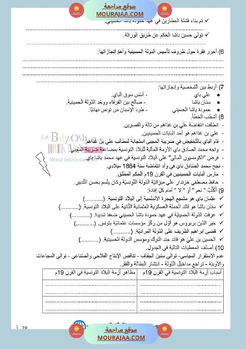 تاريخ سنة 6 دروس الثلاثي الأو ل مع سلسلة تمارين رابط الإصلاح صفحة 11