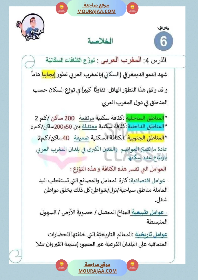 سادسة إبتدائي ملخصات دروس الثلاثي الاول مواد اجتماعية تاريخ جغرافيا و تربية مدنية صفحة 6