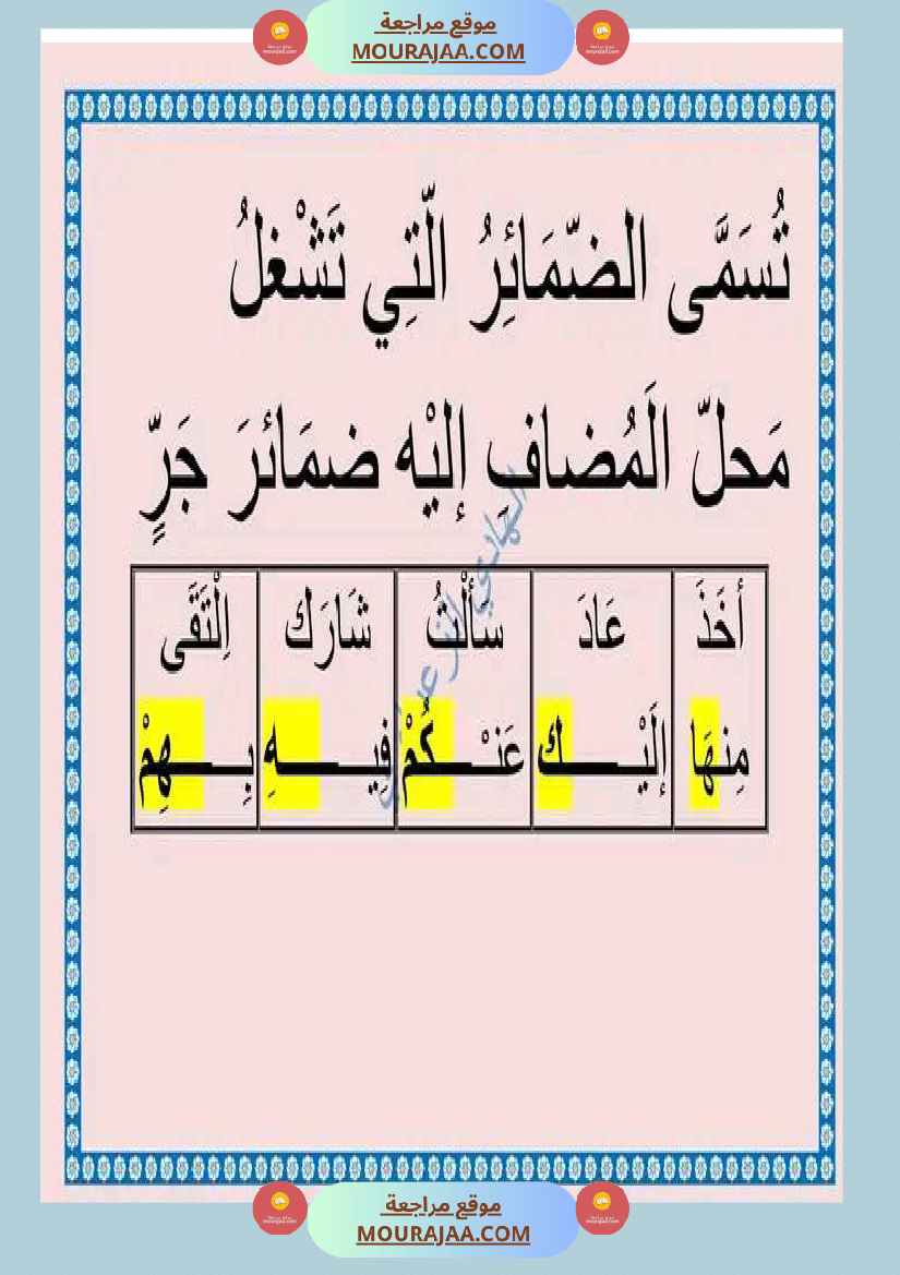معلقات قواعد لغة للسنة السادسة