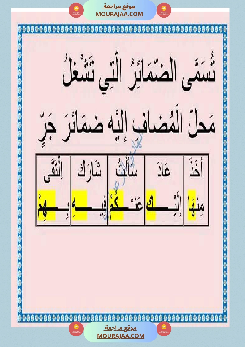 معلقات قواعد لغة للسنة السادسة صفحة 7